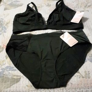 Lively Luxe Trim Bralette and High-Waist Bikini Set